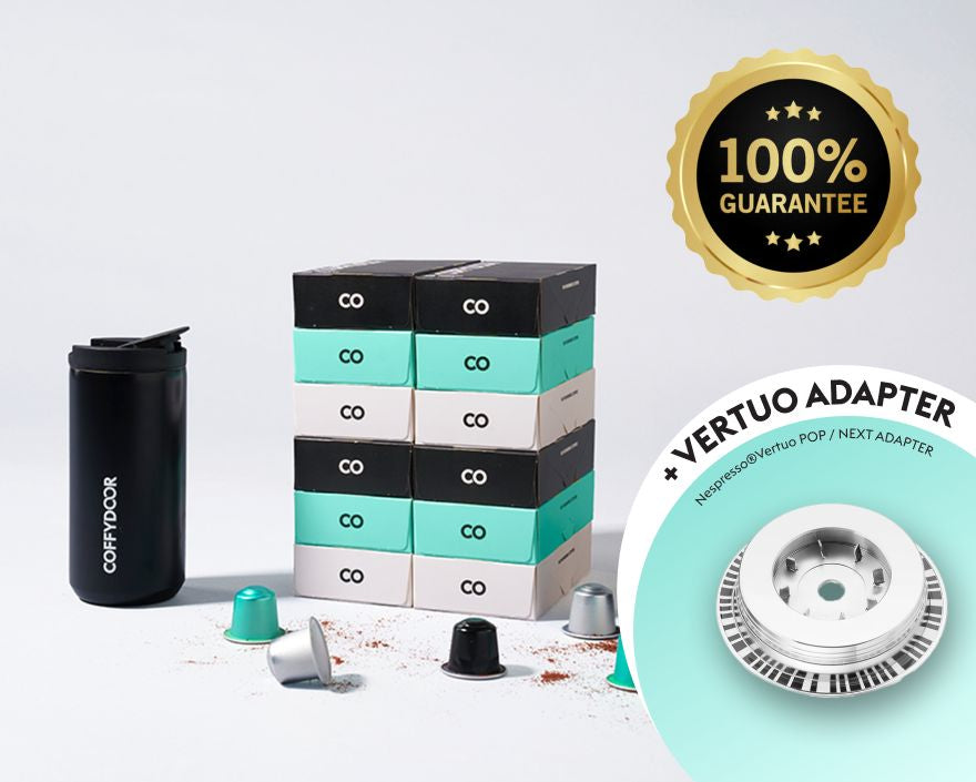Vertuo Startpaket - 120 kapslar + Termosmugg+ Vertuo adapter